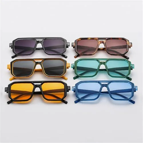 

Новые винтажные солнцезащитные очки с двойной перемычкой, женская оправа, солнцезащитные очки для женщин с защитой от УФ-излучения UV400 (2025 год) DSXLY, Green