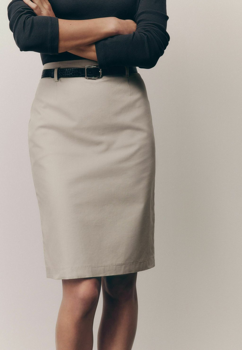 

Юбка-карандаш KNEE LENGTH BELTED Next, серо-коричневый