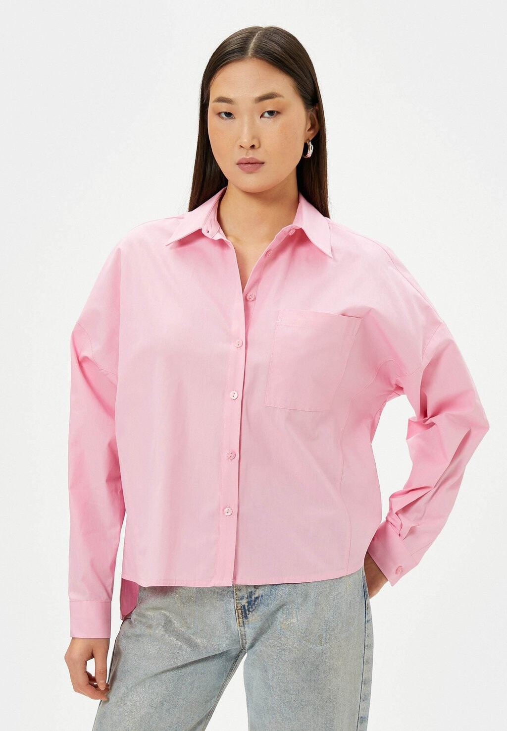 

Блузка на пуговицах POCKET DETAIL LONG SLEEVE BUTTONED Koton, розовый
