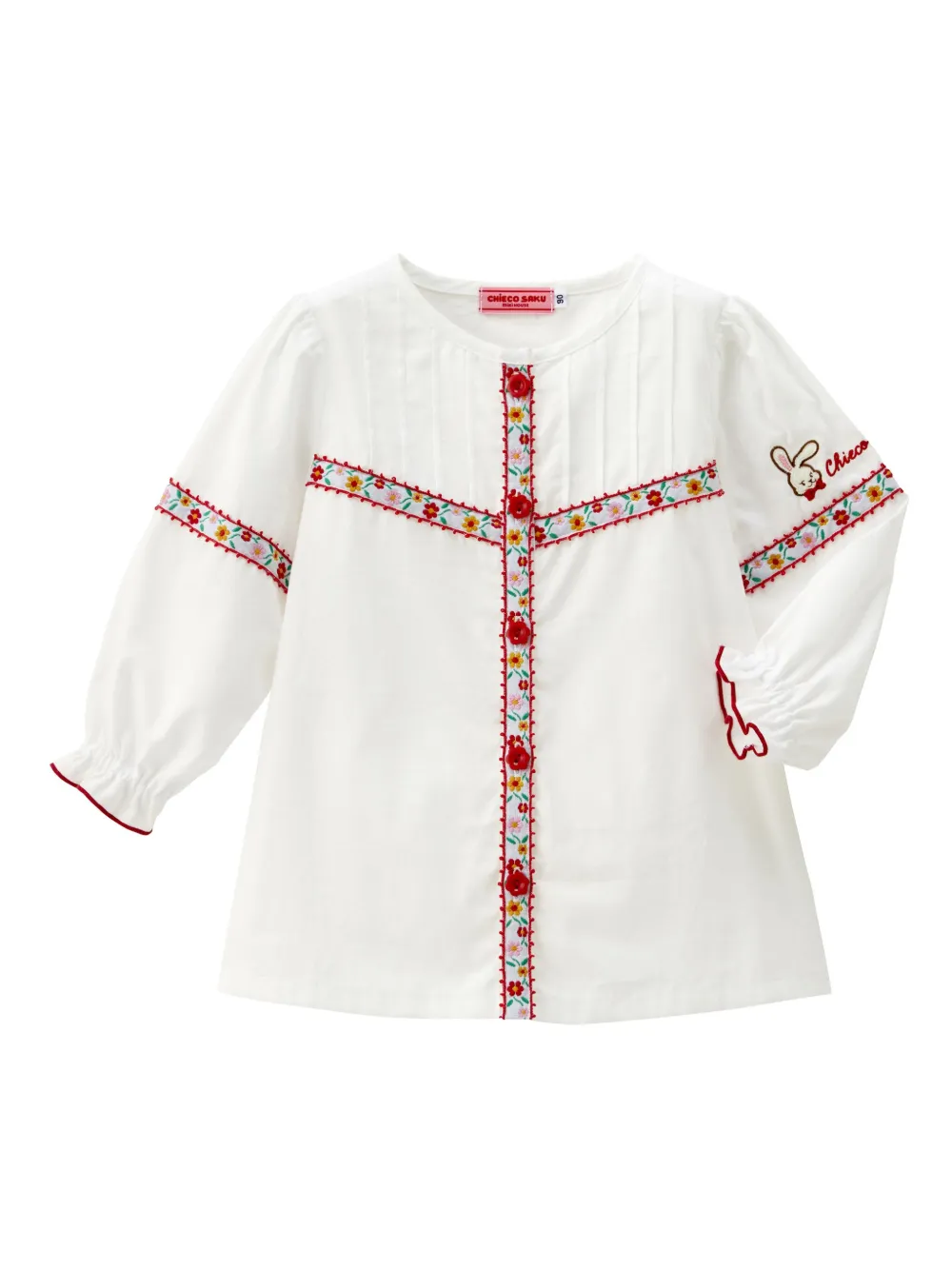 

Рубашка с вышивкой Miki House, белый