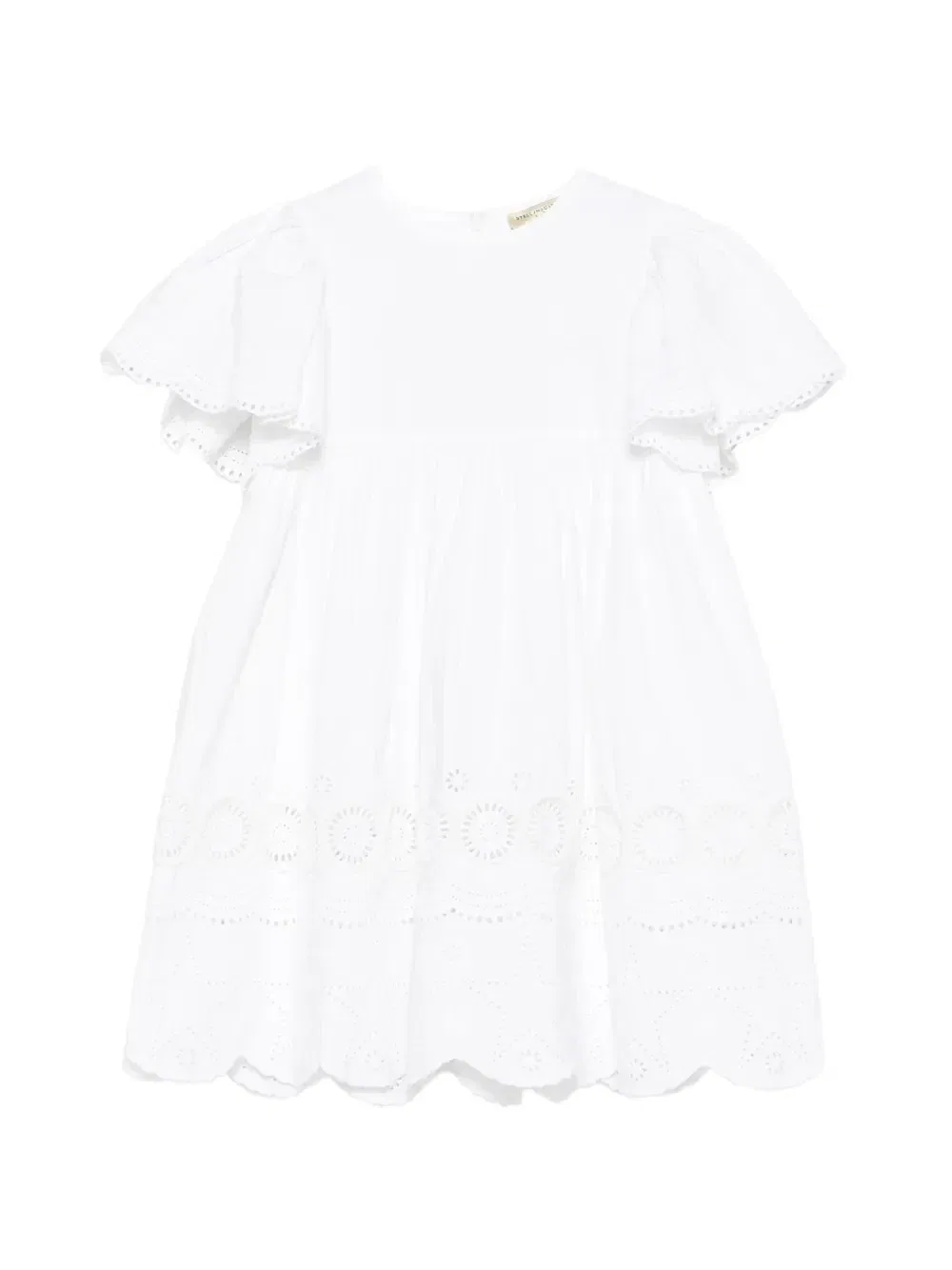 Платье с вышивкой ришелье Stella McCartney Kids, белый