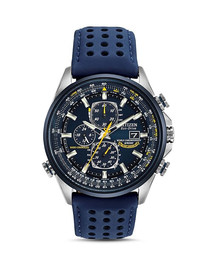 

Часы Citizen Blue Angels World Chrono A-T, 43 мм, синий