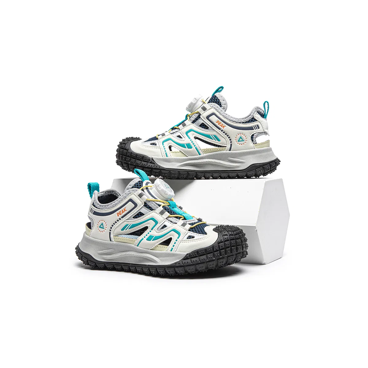 Сандалии для детей PEAK Breathable Slip Resistant Anti Kick Low top бело-синие — фото 3