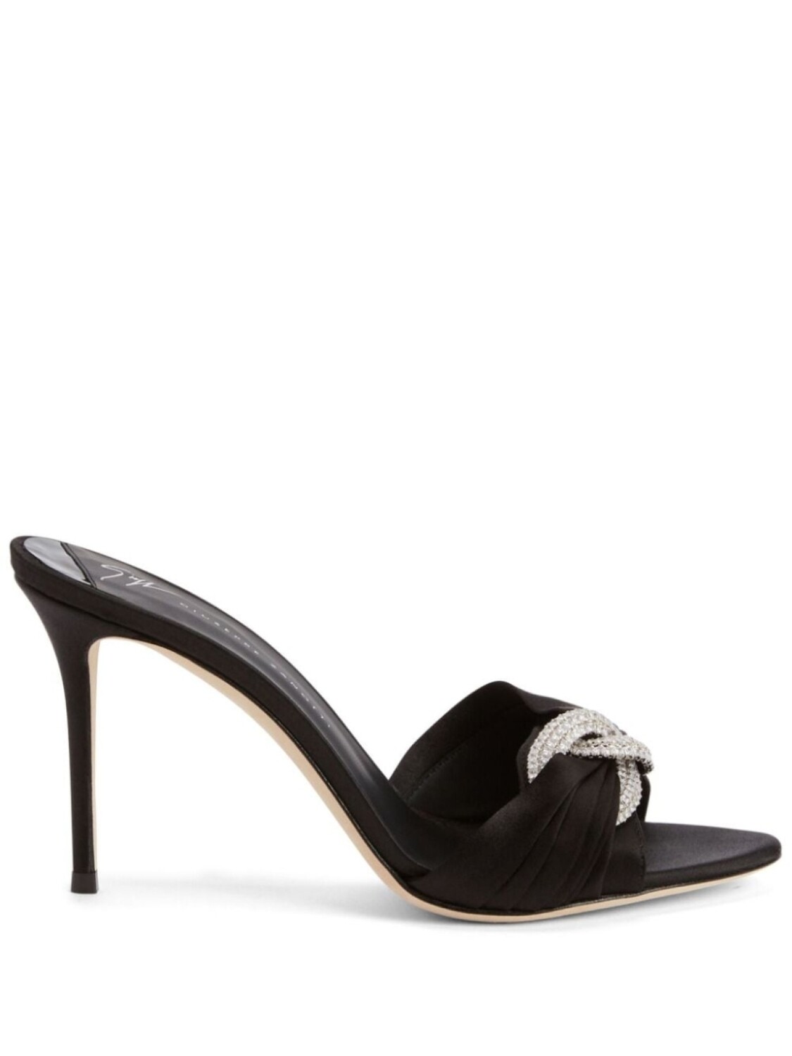 

Giuseppe Zanotti атласные мюли Intriigo Knot 90, черный