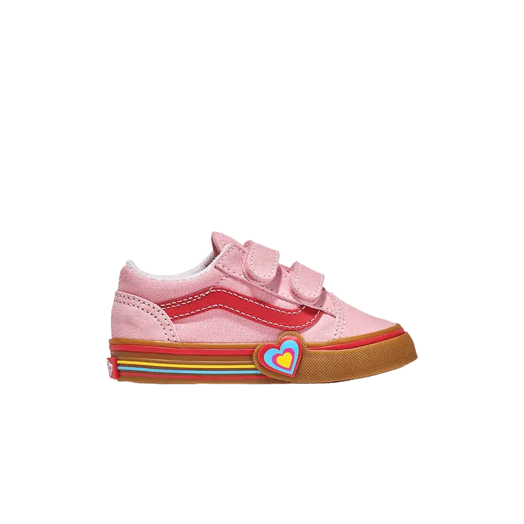 

Кроссовки Vans Old Skool V Toddler 'Pink Heart', розовый