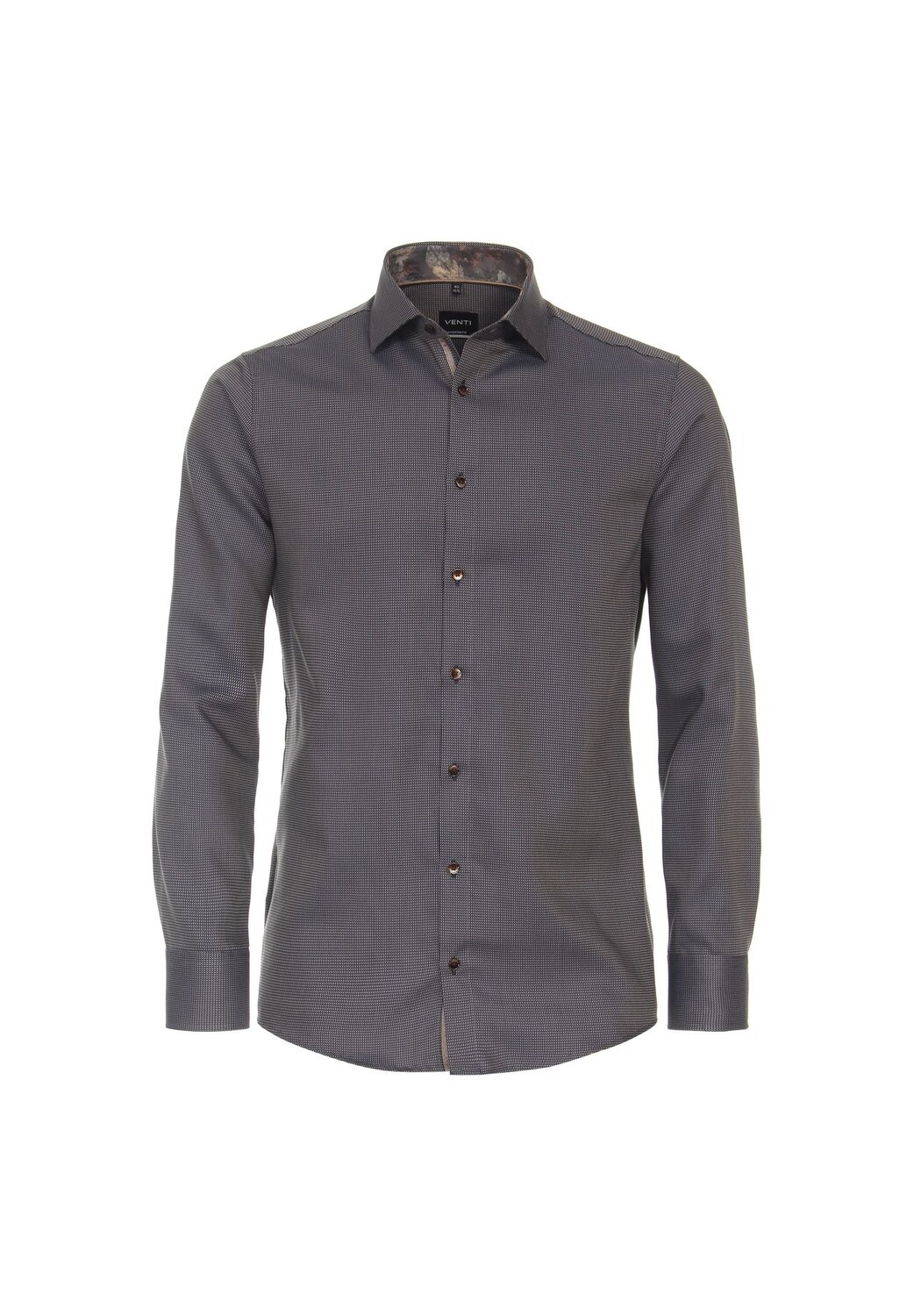 

Мужская деловая рубашка однотонного современного кроя Venti, темно-синий