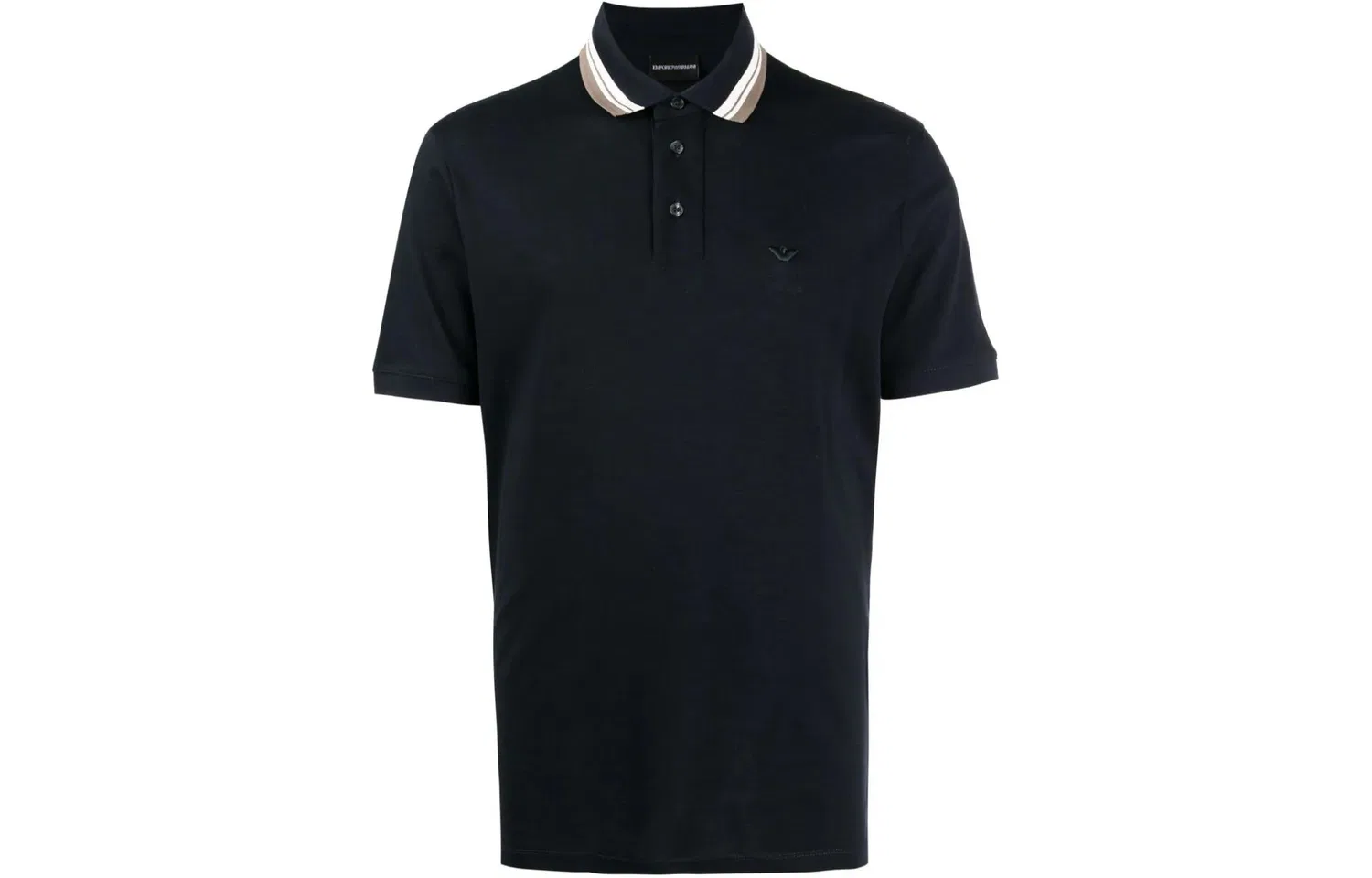 Поло хлопковое с вышивкой логотипа Emporio Armani Marine Blue
