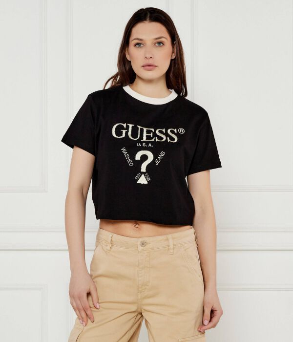 

Футболка в филанте Cropped fit Guess Active, черный