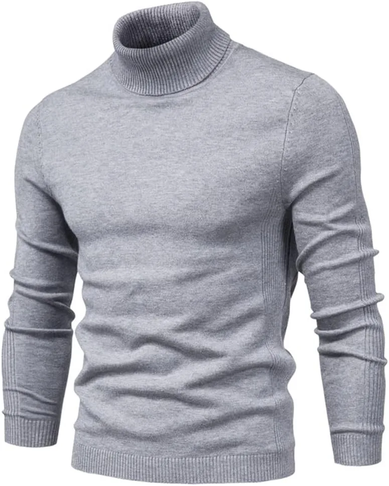 

Зимний водолазка толстый свитер Casual Neck Solid Color качественный теплый облегающий пуловер мужской HBDZUUI