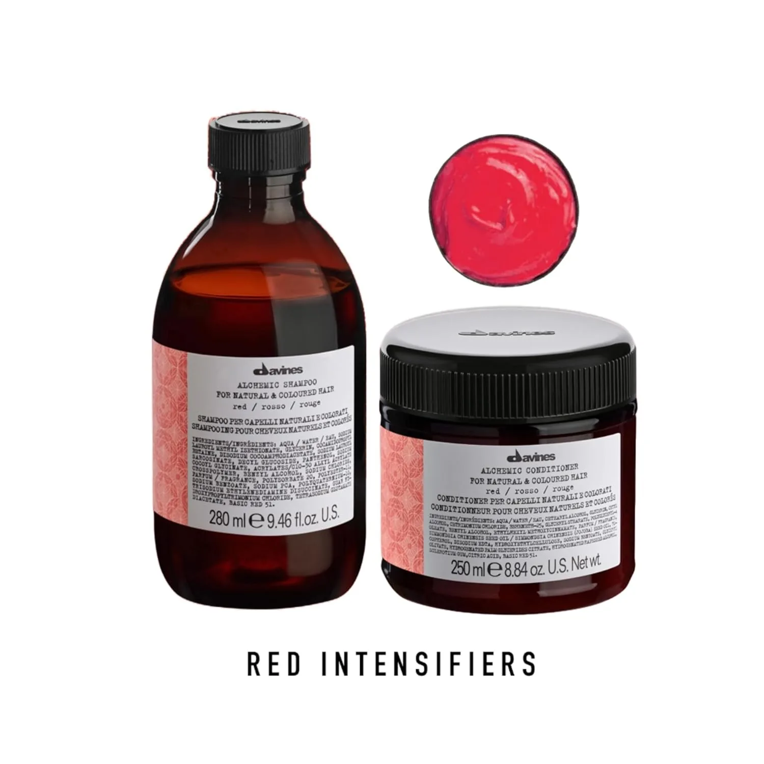 Шампунь Davines Alchemic, безопасное очищение для окрашенных волос, 6 ярких оттенков для придания блеска и интенсивности цвета, 273 мл., Red — фото 3