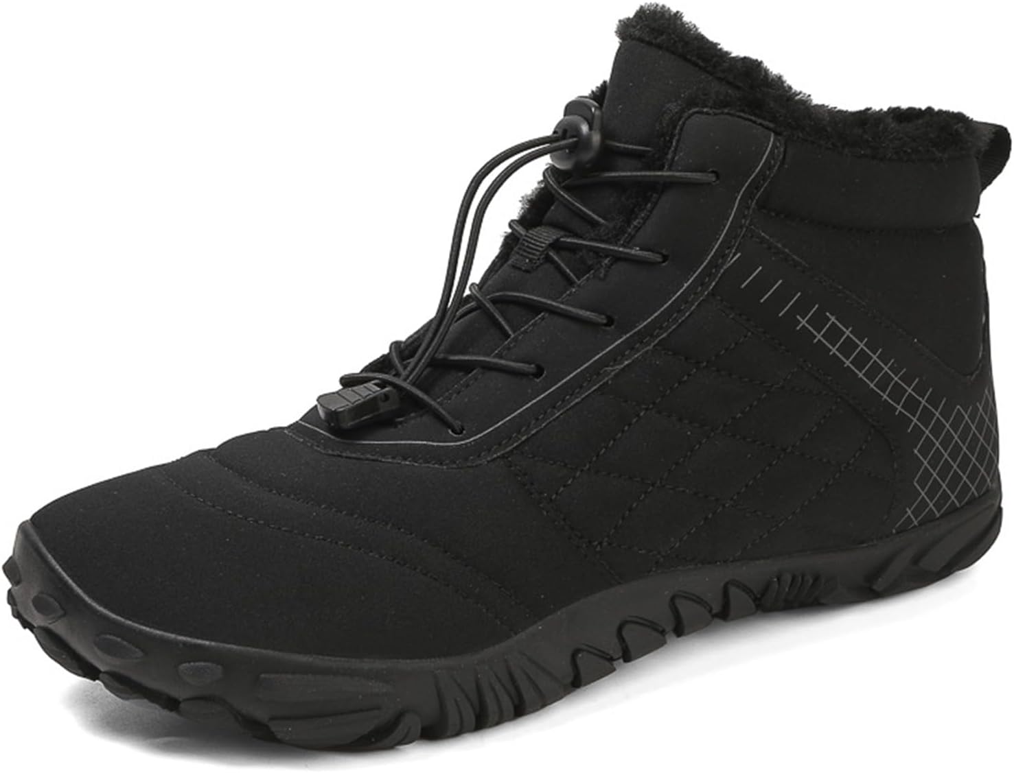 

Зимняя обувь для походов, босоножки, утепленные мехом, водонепроницаемые и противоскользящие походные хлопковые ботинки, унисекс, зимние снежные ботинки Generic, черный