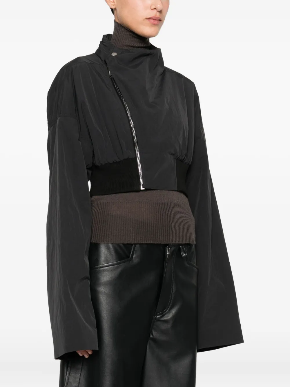 Укороченный двубортный жакет Rick Owens, черный — фото 3