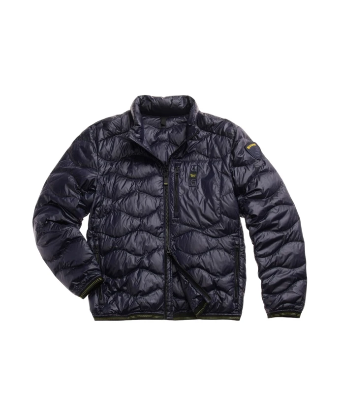 

Синяя пуховая куртка с нагрудным карманом Blauer, синий