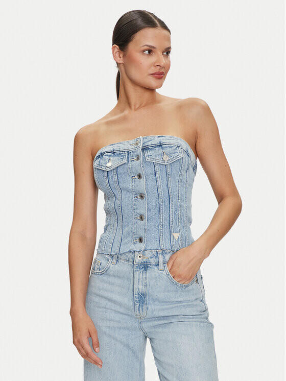 

Облегающий топ Guess, синий