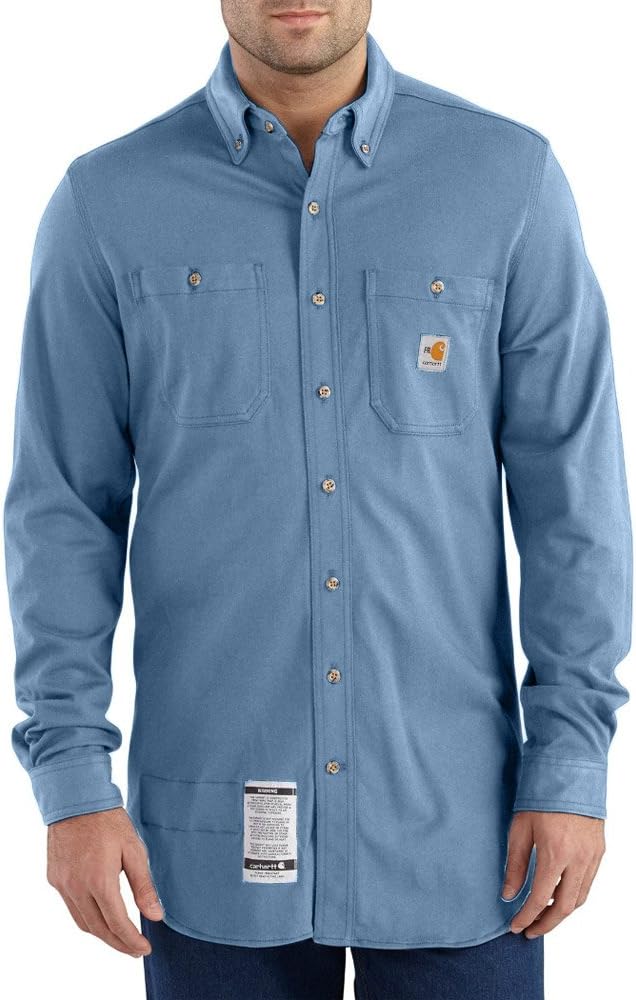 

Carhartt мужская огнестойкая гибридная рубашка Force Cotton (большие размеры), Medium Blue