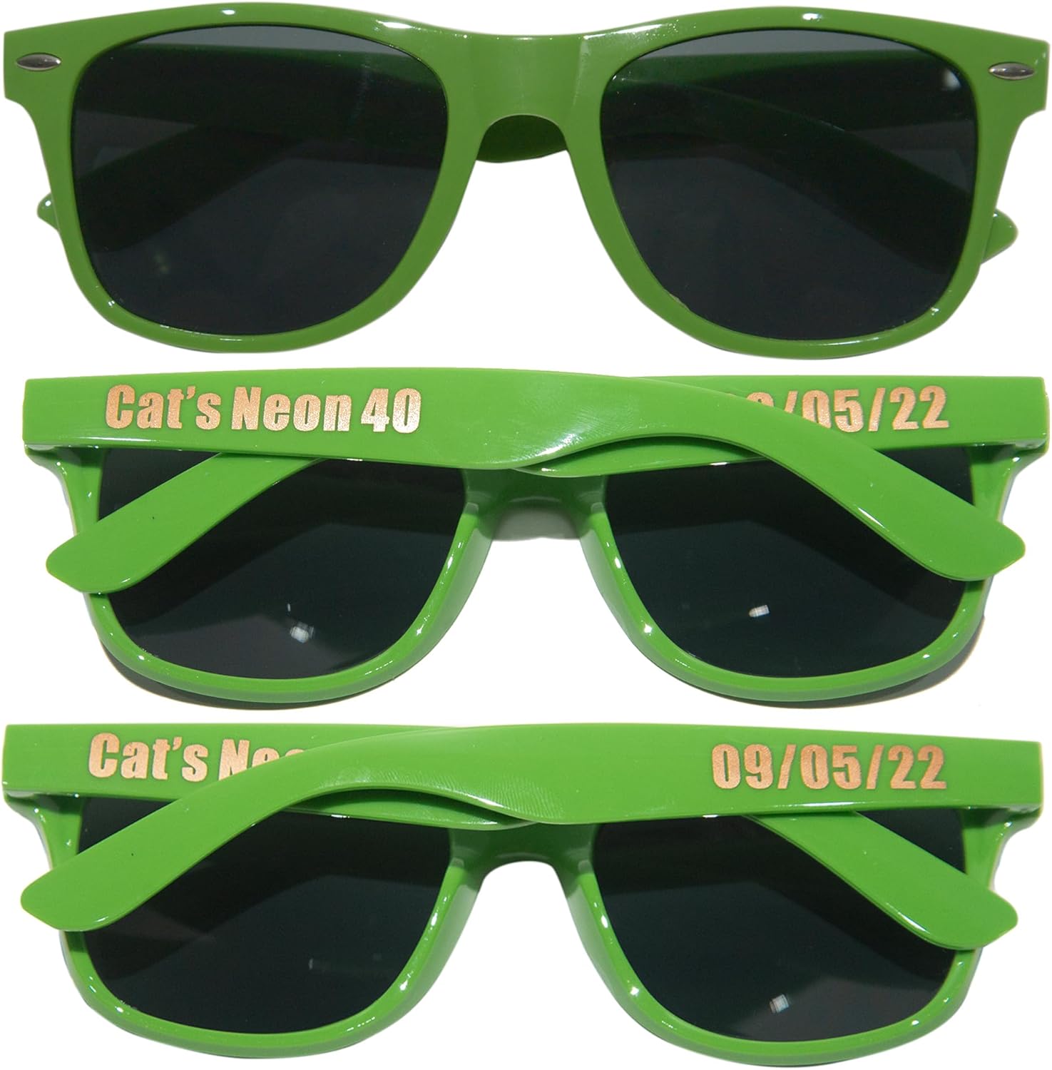 

70 штук солнцезащитных очков на заказ, персонализированные сувениры для вечеринок, свадеб, гостей, музыкальных шоу, дней рождения, девичников, подружек невесты, сада, выпускного бала 2024 года (темно-зеленые) GZLDGIFTS, Dark Green