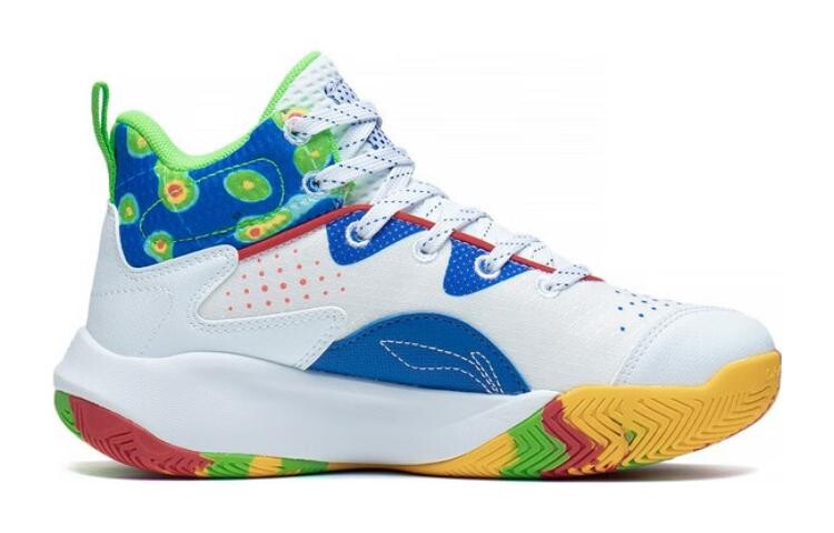 Баскетбольные кроссовки Pioneer Force PRIMARY 3.0 для детей GS Mid-top белые/синие/красные Lining Young — фото 2