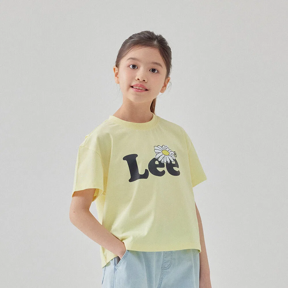 Детская футболка с разрезом сзади жёлтая от Lee Kids