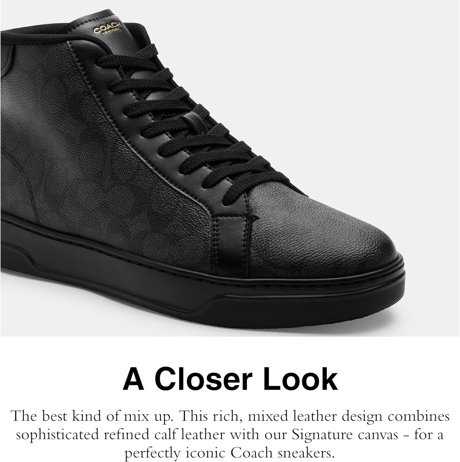 Мужские кроссовки Coach High Line High Top из фирменного канваса, черный — фото 4