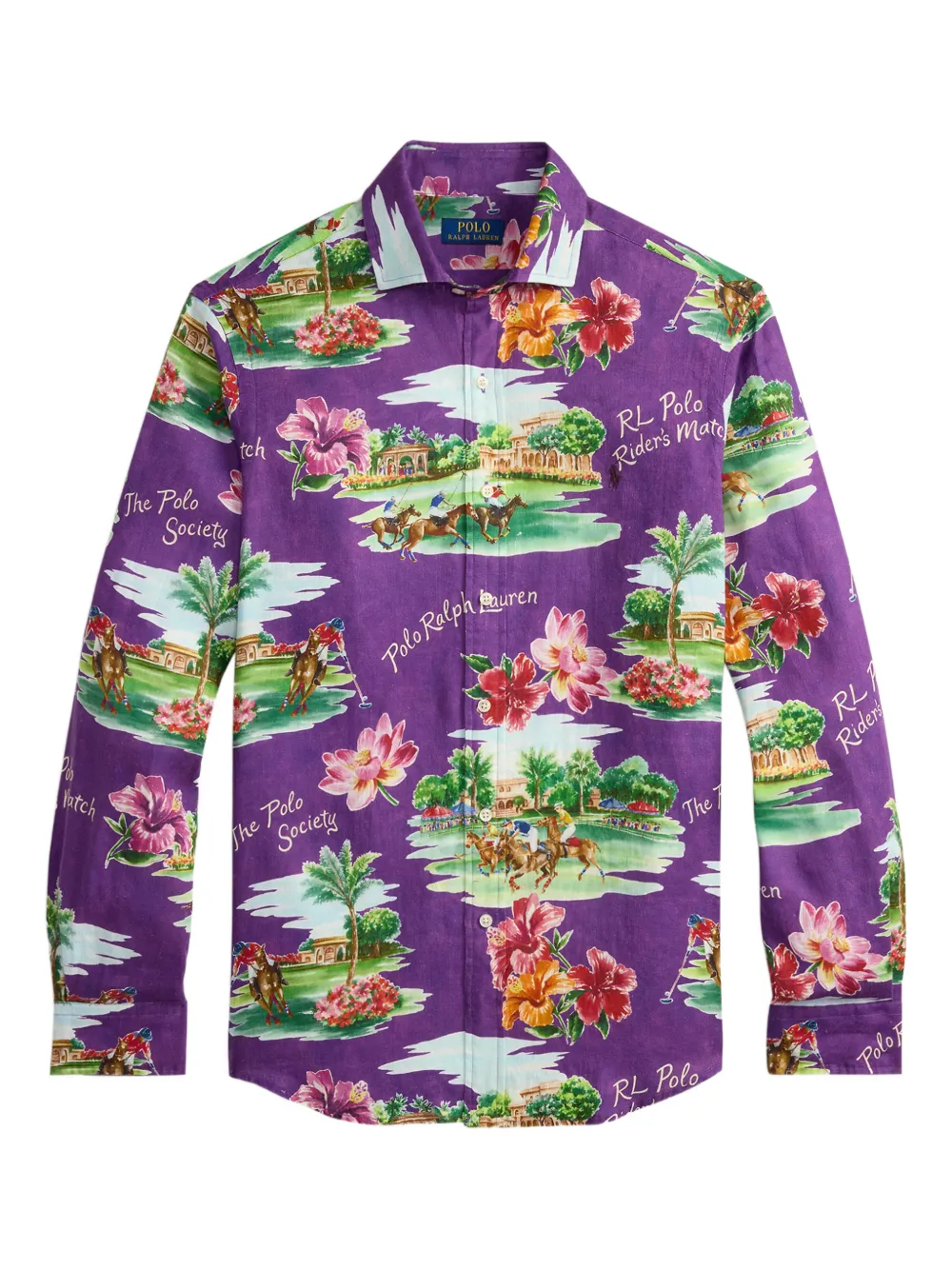 

Рубашка с цветочным принтом Polo Ralph Lauren, фиолетовый