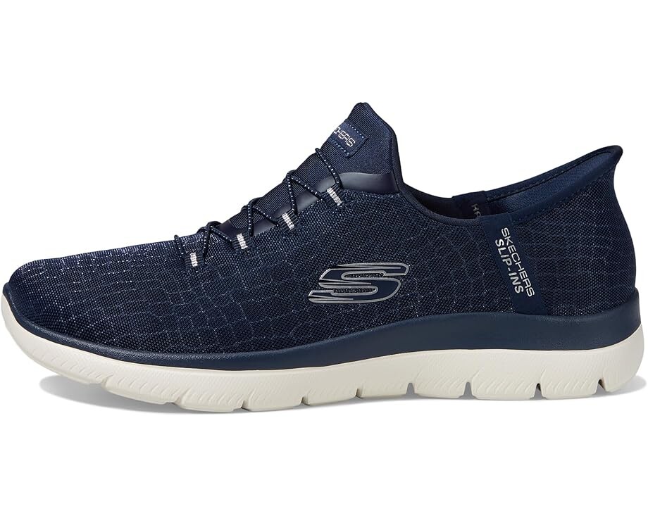 Кроссовки SKECHERS Summits-Classy Night Hands Free Slip-Ins, цвет Navy/Silver — фото 4
