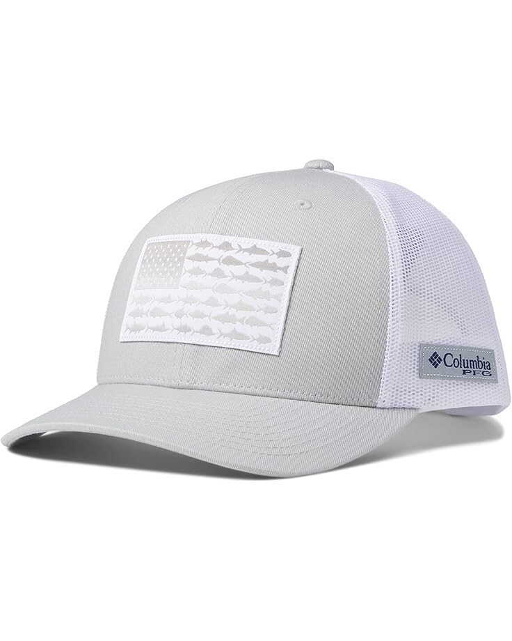 

Бейсболка Columbia PFG Mesh Snapback Fish Flag Ball Cap, цвет Cool Grey/White 1
