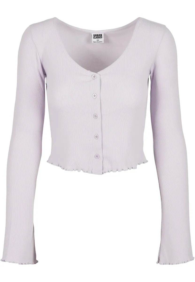 

Рубашка с длинными рукавами URBAN CLASSICS " Urban Classics Ladies Cropped Rib Cardigan", цвет Softlilac