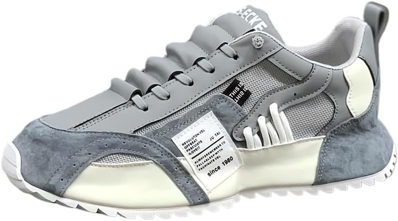 

Удобные модные кроссовки для прогулок, бега и кемпинга на все сезоны, мужские кроссовки на шнуровке для прогулок на свежем воздухе Hhhchpm, белый/серый