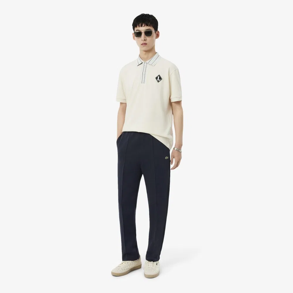 Мужские спортивные брюки MIF Double Face из хлопка и полиэстера, тёмно-синие, от Lacoste — фото 2