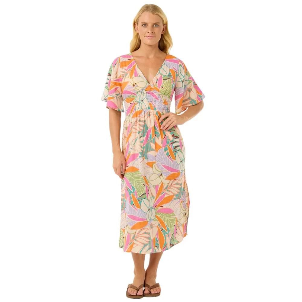 

Платье Rip Curl Cala Vadella short sleeve midi, разноцветный