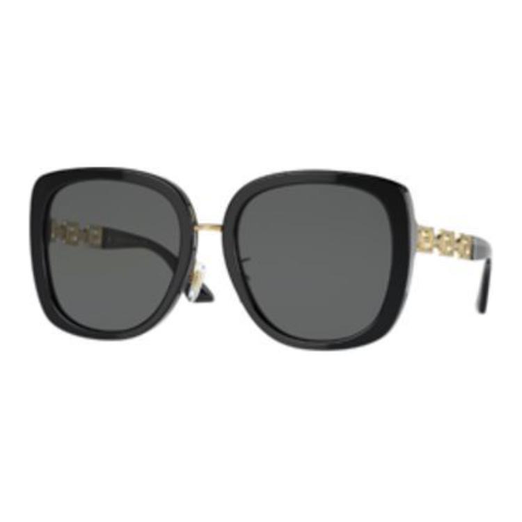 VERSACE Квадратные солнцезащитные очки женские черные, Black — фото 2