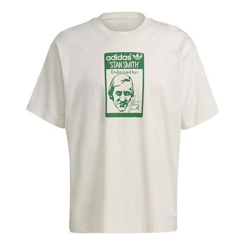 

Футболка adidas originals Tongue Stan Tee Printing Sports Short Sleeve Creamy White, цвет creamy