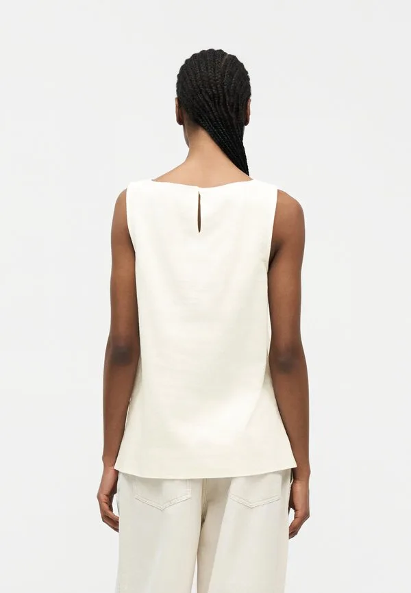 Удлиненная блузка, новый цвет, кремовый Gap, New Off-White — фото 3