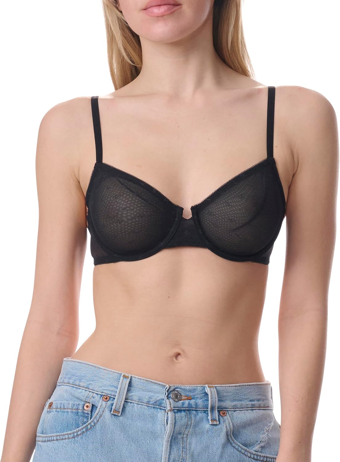 Женский бюстгальтер-балконет Tommy Hilfiger без подкладки на косточках, Black — фото 2