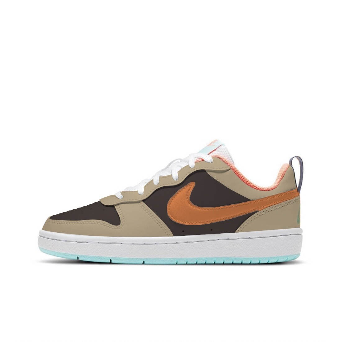 

Кроссовки Nike Court Borough 2 Skateboarding Shoes Women's Low-top Black/brown/orange, оранжевый