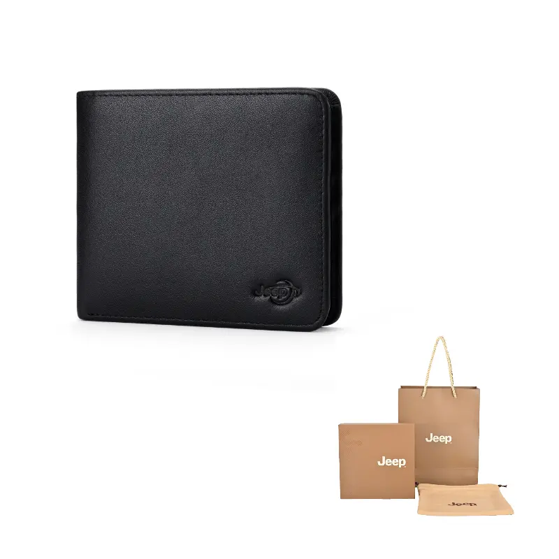

Jeep Кошелек из натуральной кожи Top Grain для мужчин, черный