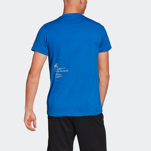 Футболка t-mac legacy basketball sports round neck short sleeve blue Adidas, синий — фото 4