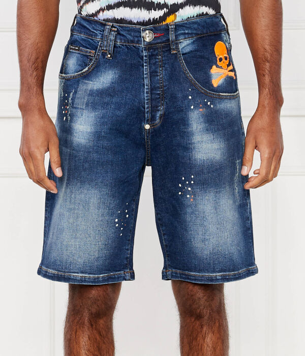 

Джинсовые шорты Formentera fit Skull&Bone Regular fit Philipp Plein, синий