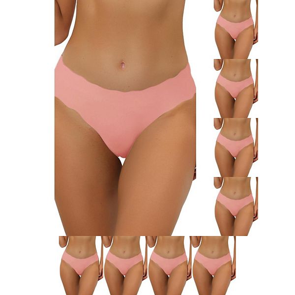 

9 пар бесшовных трусиков для женщин no show stretch solid invisible brief Inspire Chic, Mid Pink