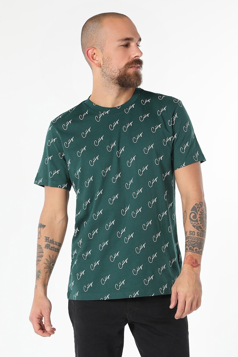 

Футболка с узором и овальным вырезом Colin'S, белый