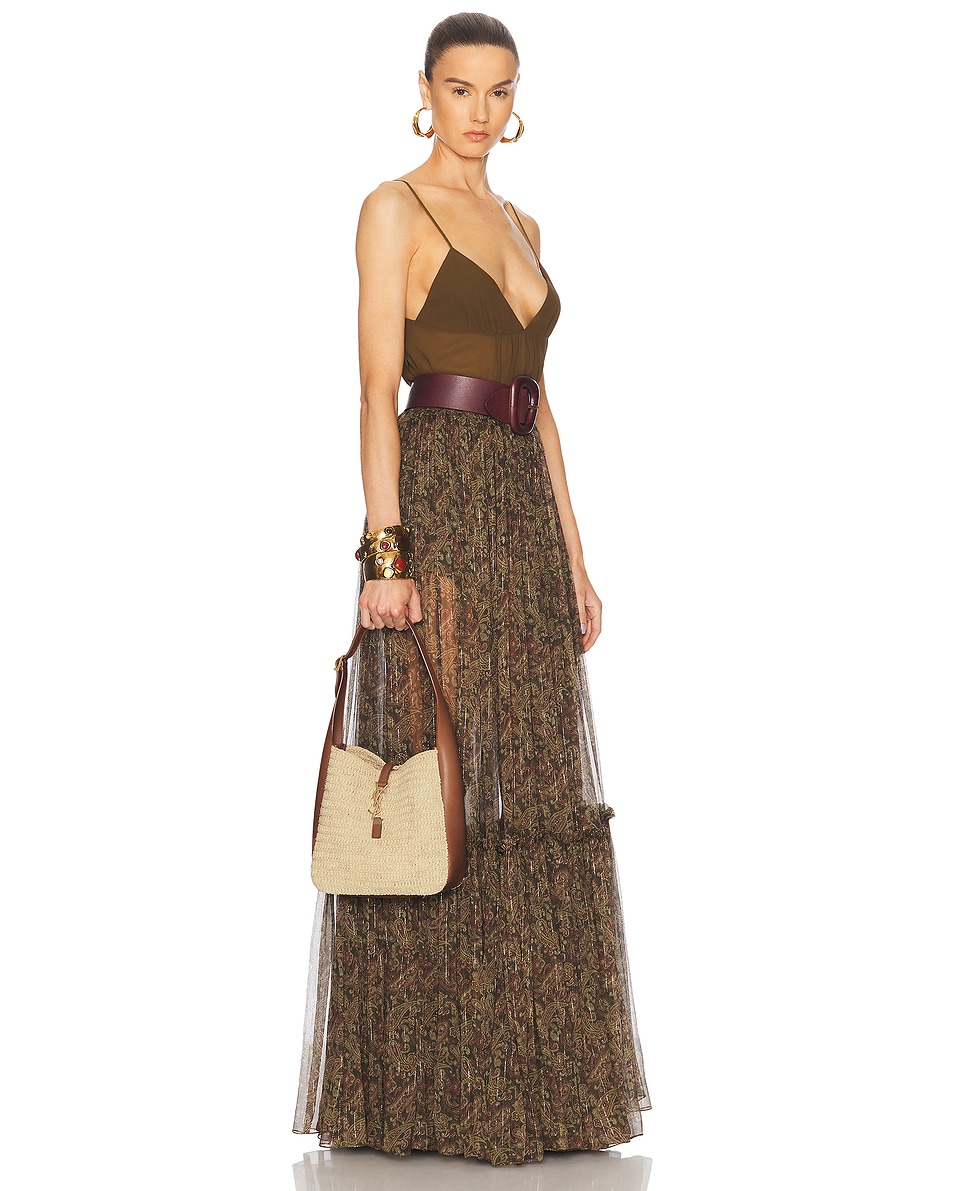 Маленькая сумка Le 5 A 7 Supple Hobo Saint Laurent, Pale Brown & Brick — фото 2