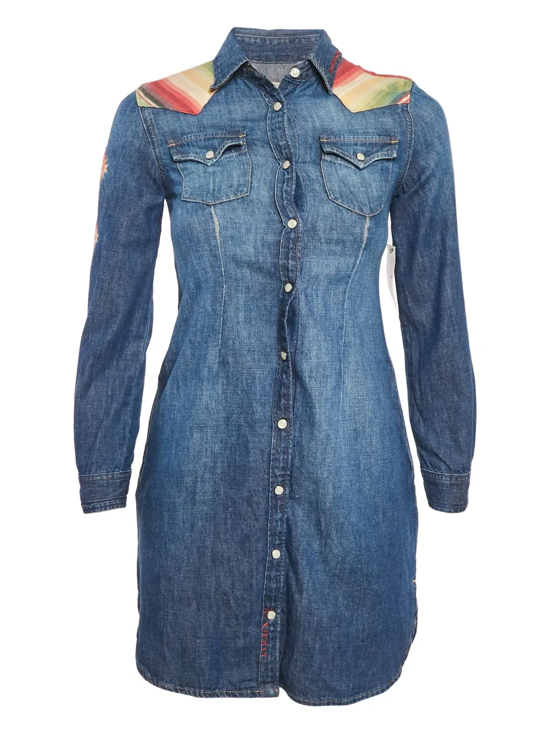 Джинсовое платье с вышивкой Polo Ralph Lauren Vintage, синий
