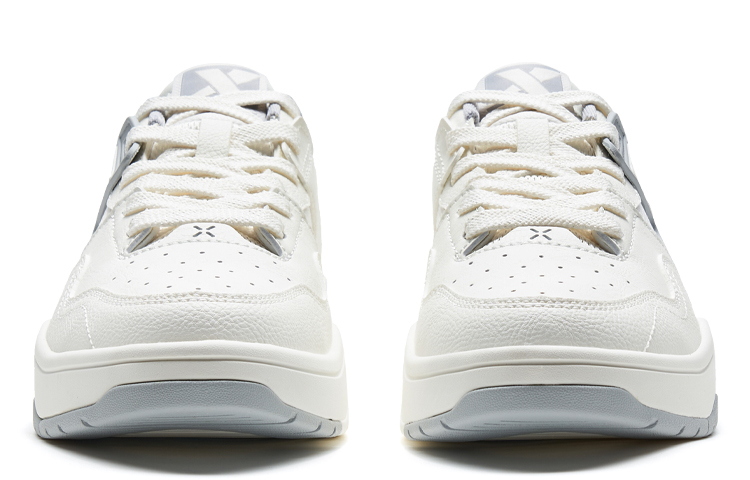 Низкие женские скейтерские кеды XTEP бело-серые Sail White/Smoke Gray — фото 4