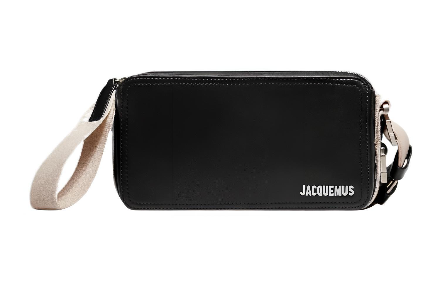 

Jacquemus Кожаная наплечная сумка через плечо, мужская черная