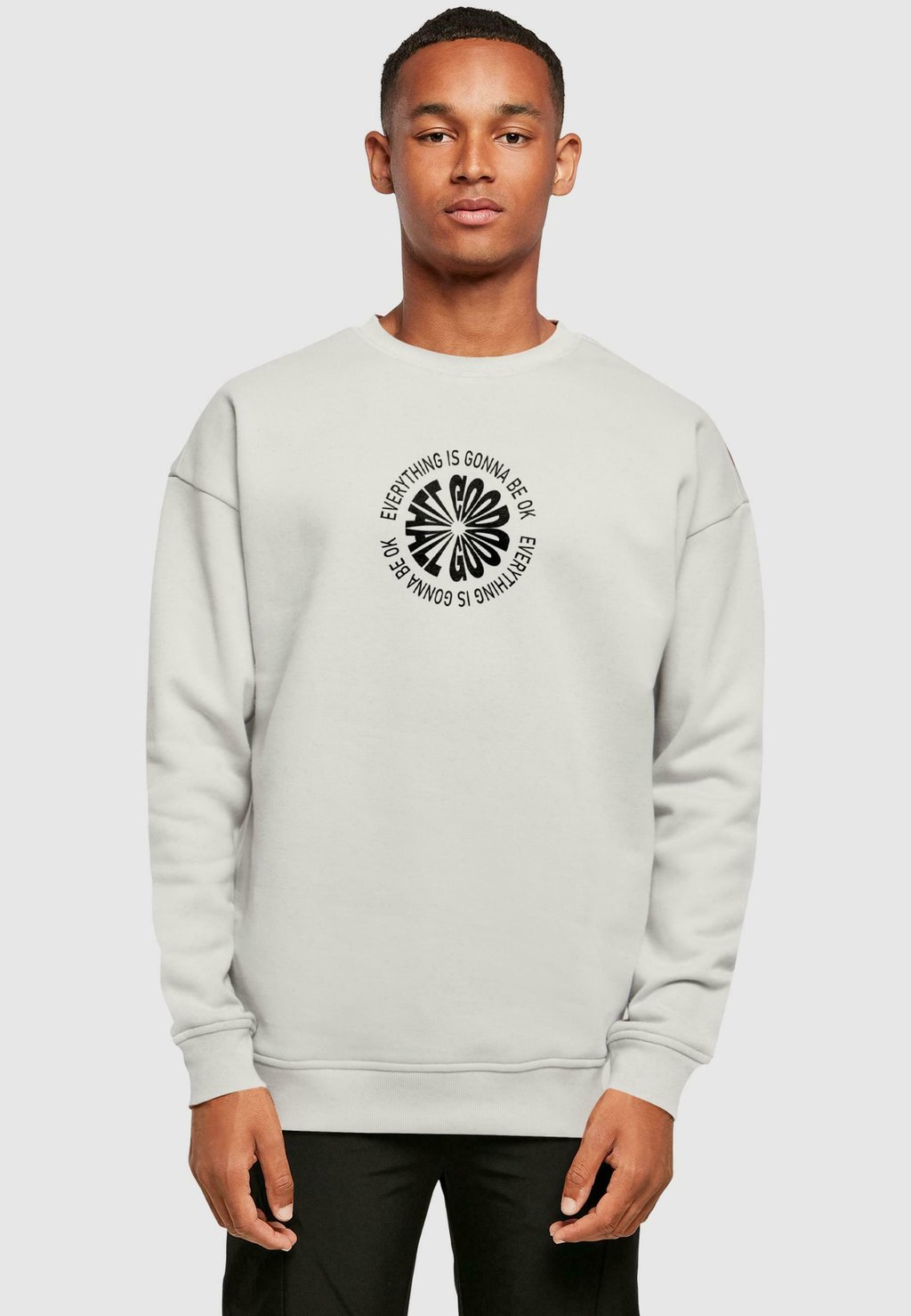 

Толстовка WORDING ALL GOOD CREWNECK Merchcode, светло-серый
