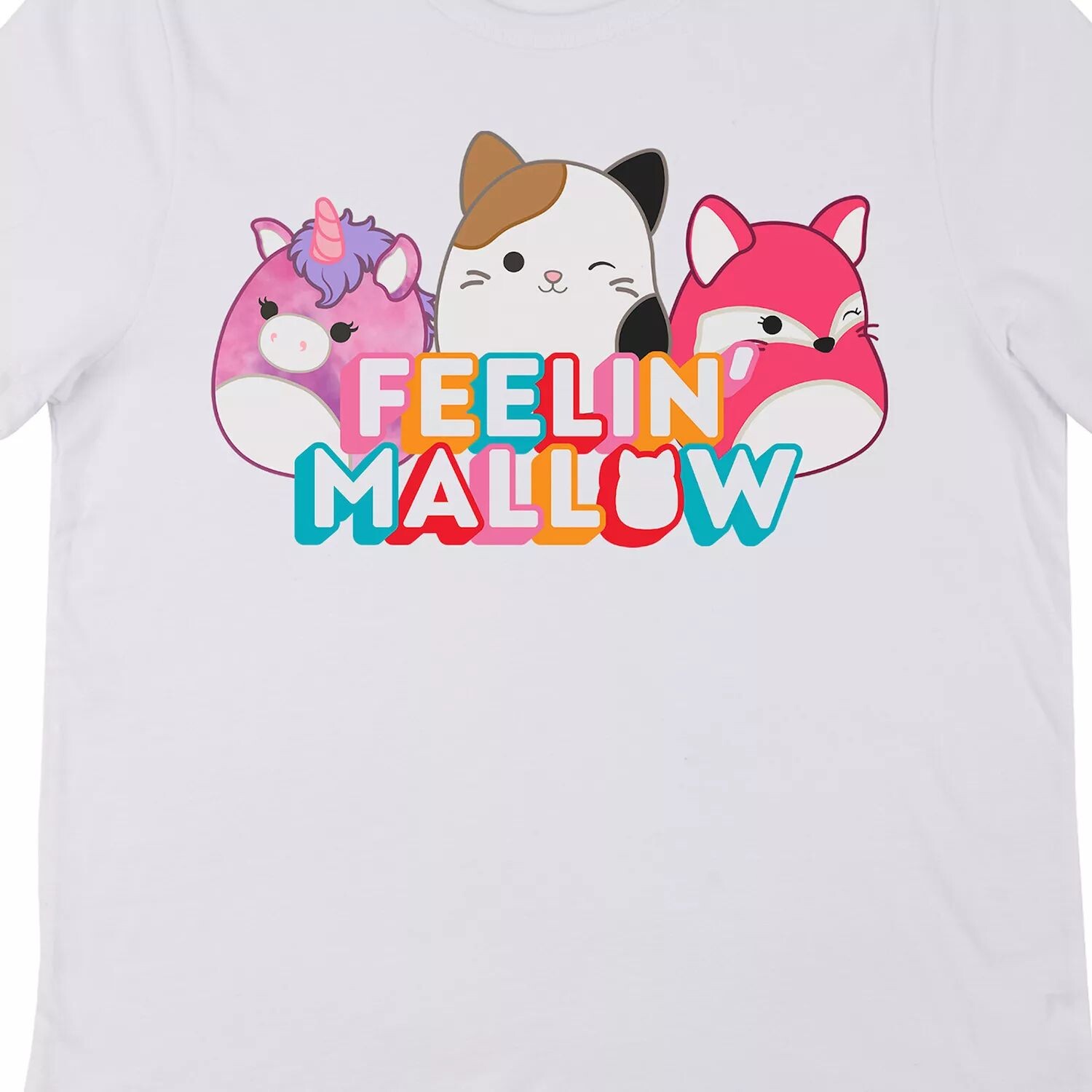 

Детская футболка Squishmallows Feelin' Mallow с короткими рукавами и рисунком Licensed Character