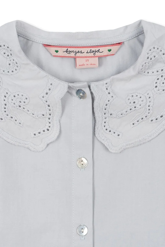 Детская хлопковая рубашка RILO COLLAR SHIRT GOTS Konges Sløjd, синий — фото 4