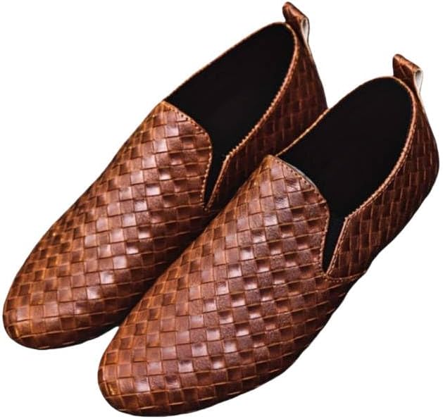 

Мужские низкие туфли без шнурков - глянцевый черный - похожие на повседневные и формальные мокасины с эластичным входом, мягкая подкладка для комфорта - для ношения в любое время года (как тапочки) для бизнеса и офиса Minlaidian