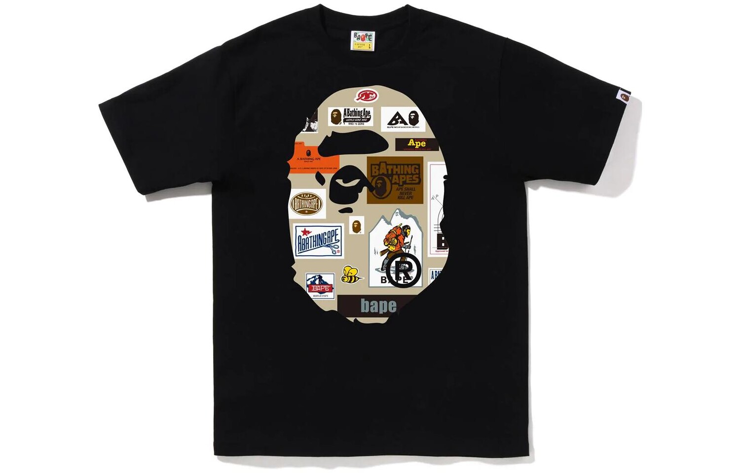 

Футболка BAPE Multi Label Big Ape Head A Bathing Ape, черный