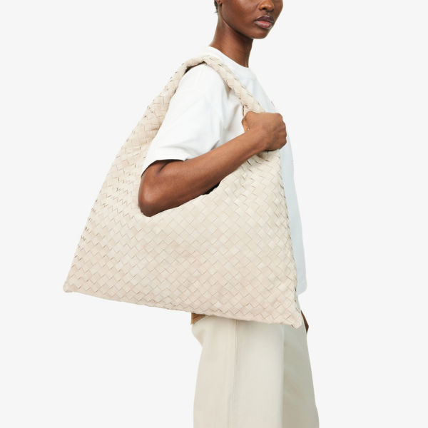 Сумка замшевая Bottega Veneta, экрю — фото 2